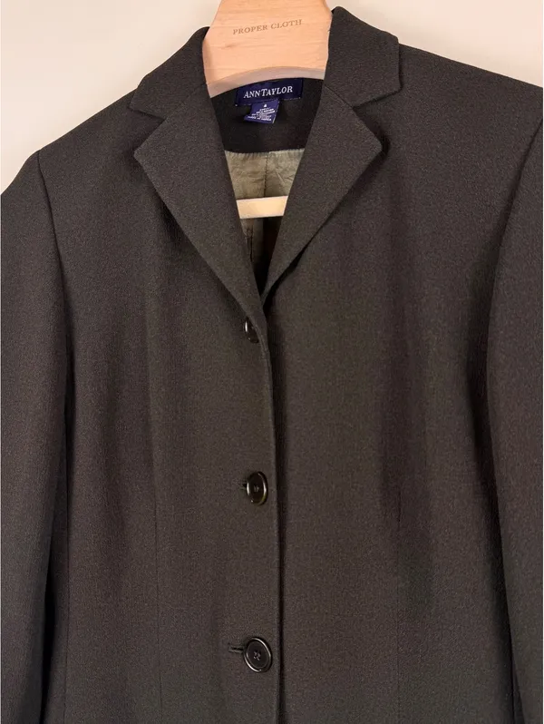 Ann Taylor Vintage Black Skirt Suit Set Blazer Pencil Skirt Size 4 Career - Image 4