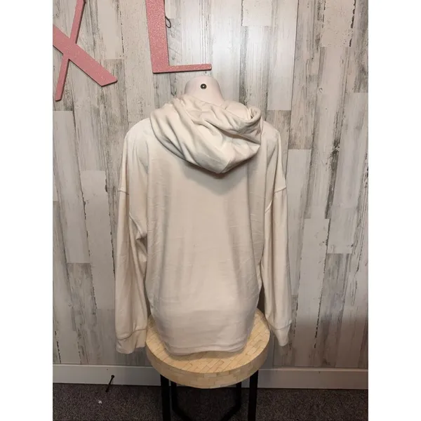 DKNY Sport Velour Pullover Hoodie Cream Women’s XL - Image 5