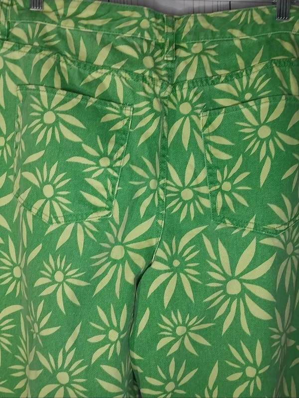 We The Free Green Floral Wide-Leg Oversized Slouchy Boho Groovy Festival Pants - Image 5