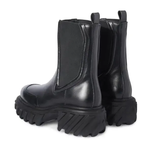 NEW Black Tractor Motor Leather Boots, Size 38 NEW in Box $1,325 - Image 5