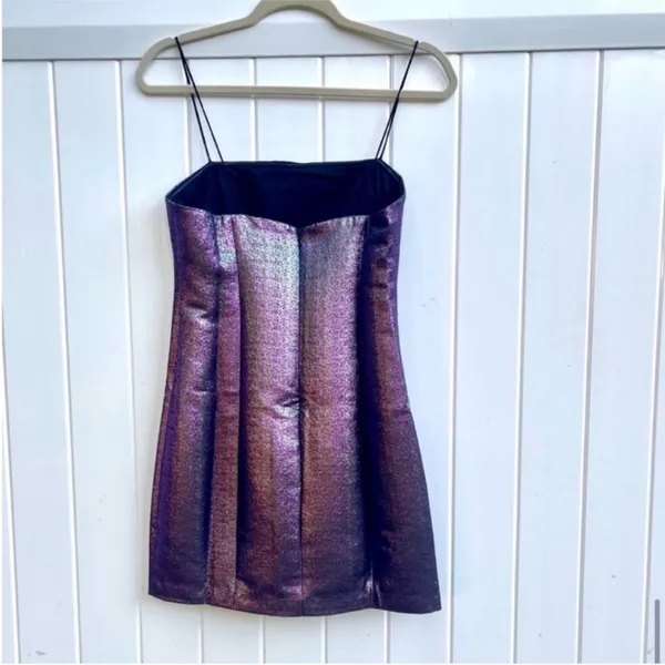 Likely Lurex‎ Haley Metallic Purple Iridescent Mini Cocktail Dress Revolve 4 - Image 6