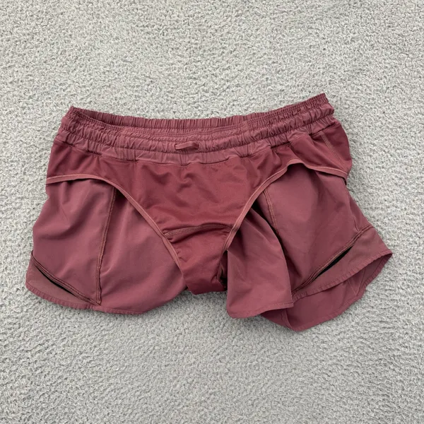 Lululemon Hotty Hot Shorts Low Rise 4" So Merlot Athletic Athleisure Women's 10 - Image 4