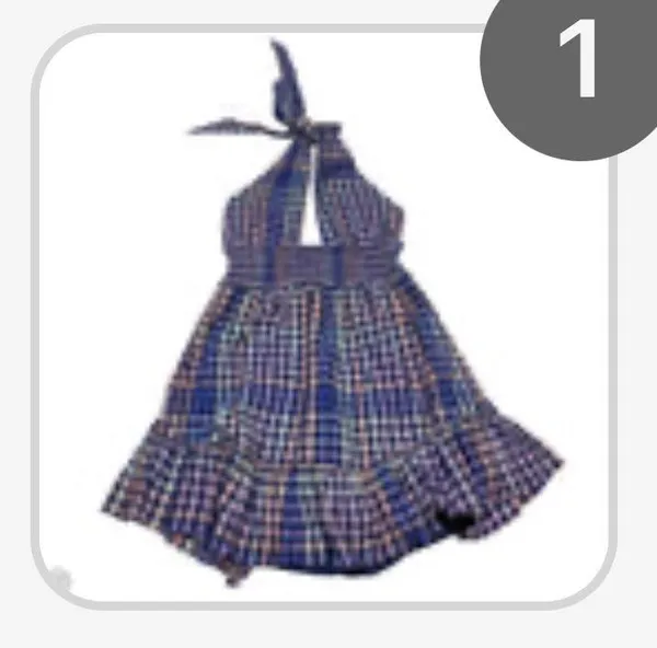 Aerie spring fling plaid blue criss cross dress classic fall casual classic boho - Image 2