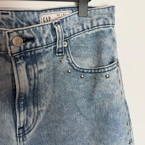 Gap Baggy Mid Rise Studded Denim Jeans - Image 5