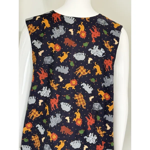 Vintage 90s Handmade Noah’s Ark Patchwork Reversible Vest Women’s Size L Boho - Image 6