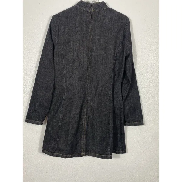 Zara Black Long-Sleeve Mini Dress with High Neck Size XL 97% Cotton - Image 5
