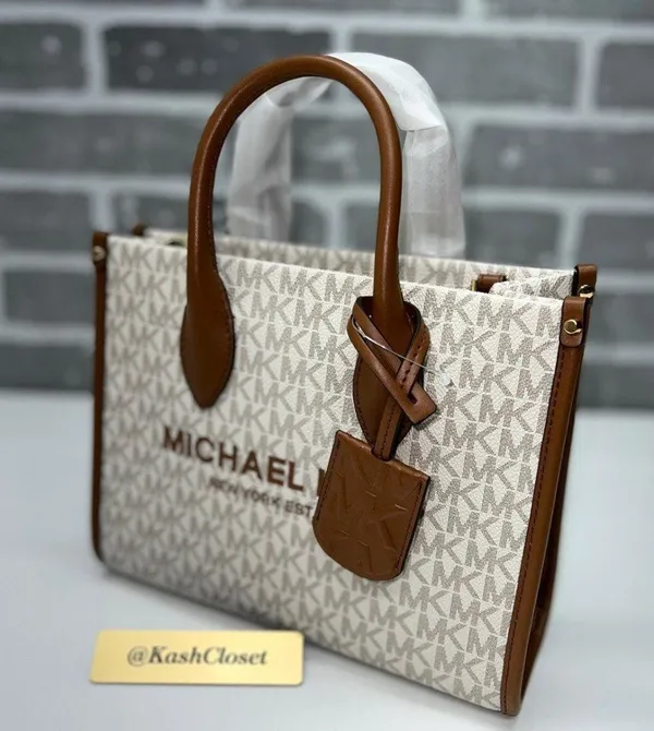 Michael Kors Vanilla Mirella Small Shopper Handbag Purse - Image 4