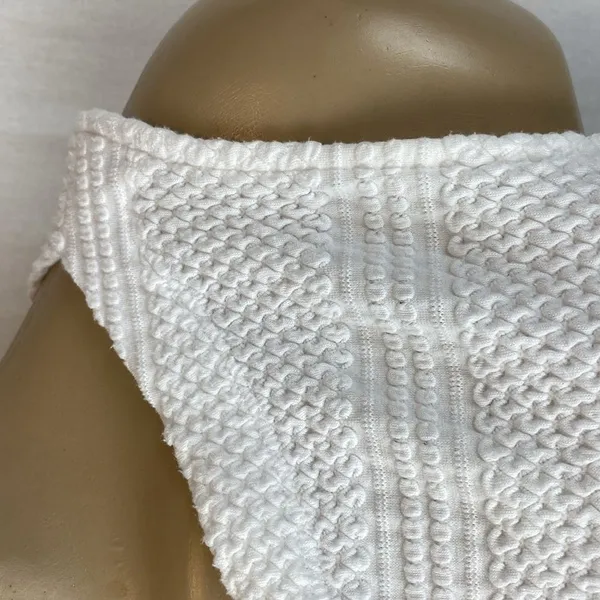 Anthropologie White Short Sleeve Striped Knit Tank Top S - Image 4