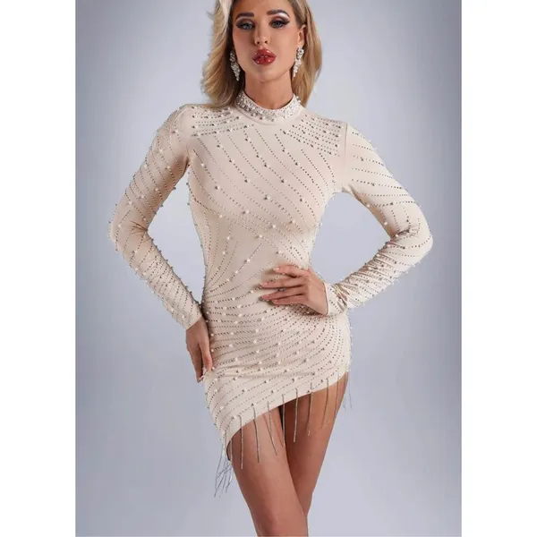 New Womens Quorae Phoebe Rhinestone Pearls Cocktail Evening Statement Dress 2X - Image 4