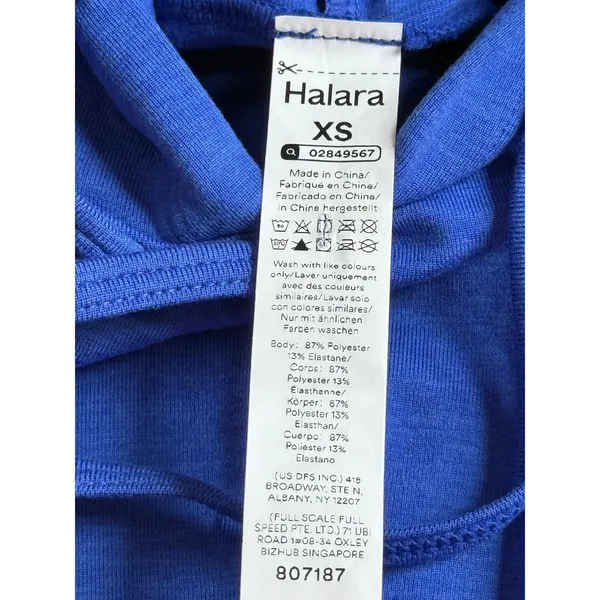NWOT Halara Hooded Drawstring Sleeveless Cropped Running Tank Top blue size XS - Image 2