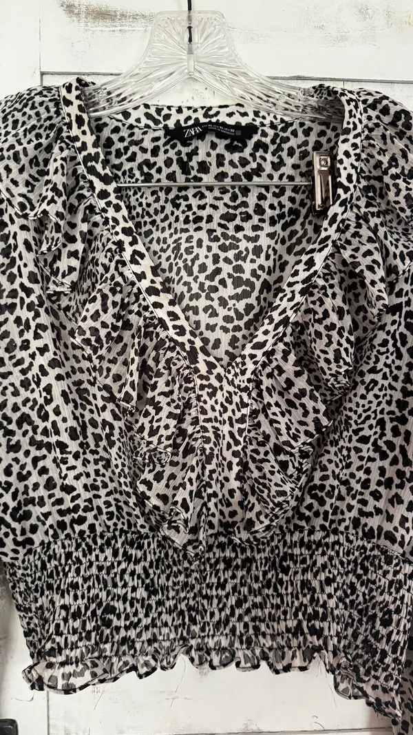 Zara black and white blouse - Image 2
