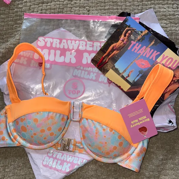 Strawberry Milk Mob Bikini Top - Image 3