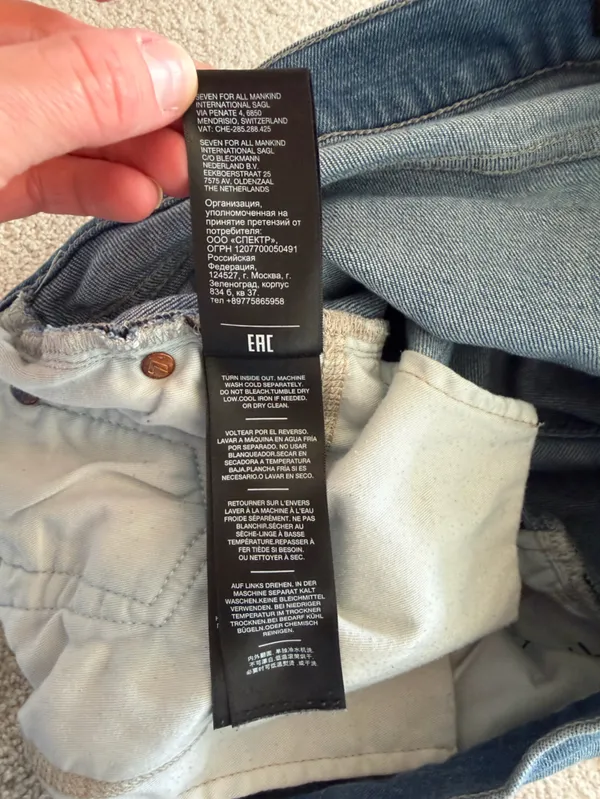 7 For All Mankind The Straight Women’s Jeans 33 Medium Wash Stretch Denim - Image 9