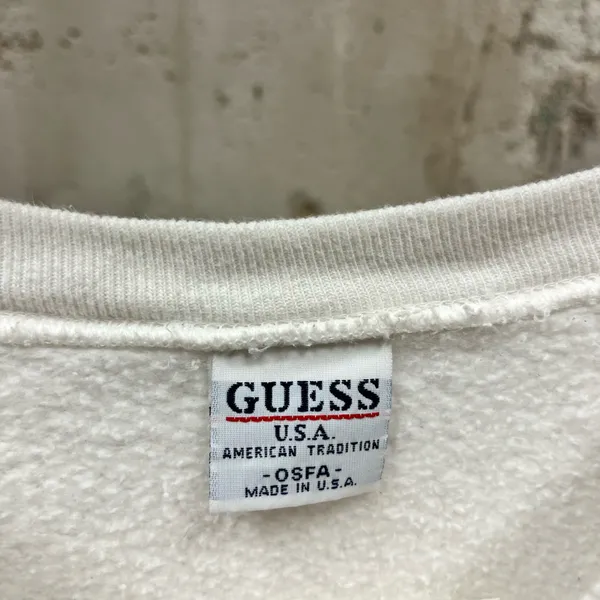 Guess Vintage White 90s USA Made Patriotic Graphic Sweatshirt OS Adult Retro - Image 2