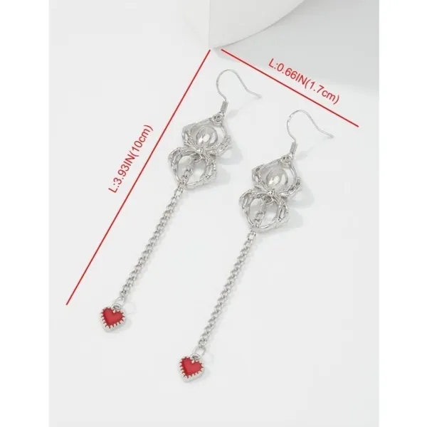 NEW!! Spider Spooky Halloween Drop Earrings Dangling Hearts Scary Whimsygoth‎ - Image 5