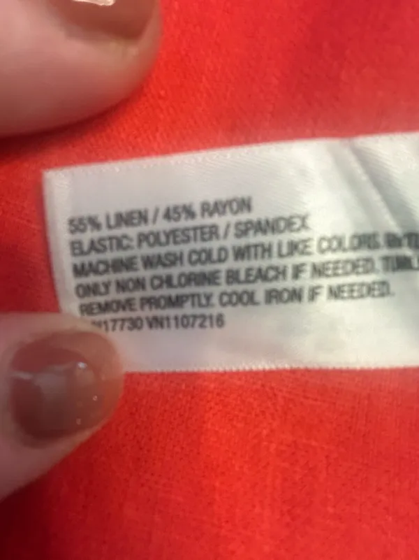 Isabel Maternity Smocked square neck Linen Puff Sleeve Mini Dress Coral NWT XS - Image 8