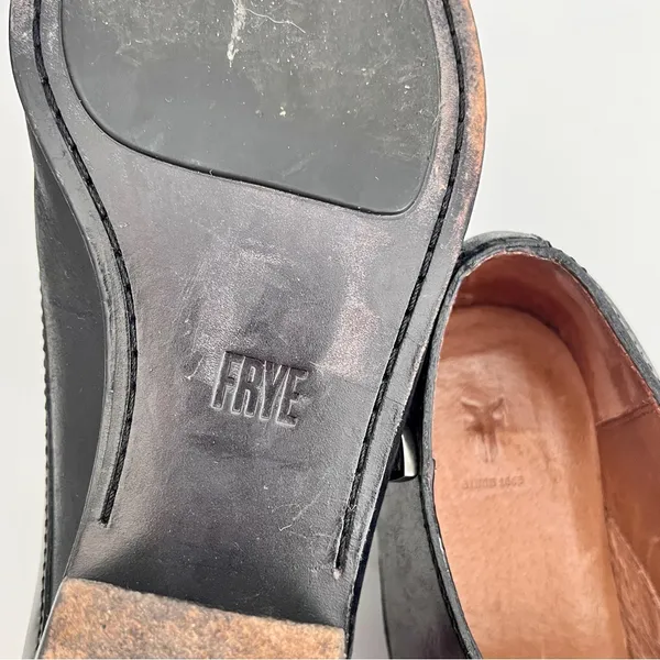 Frye Black Leather ‘Ellen Buckle Monk’ Short Western Ankle Boots, Size 8 - Image 8