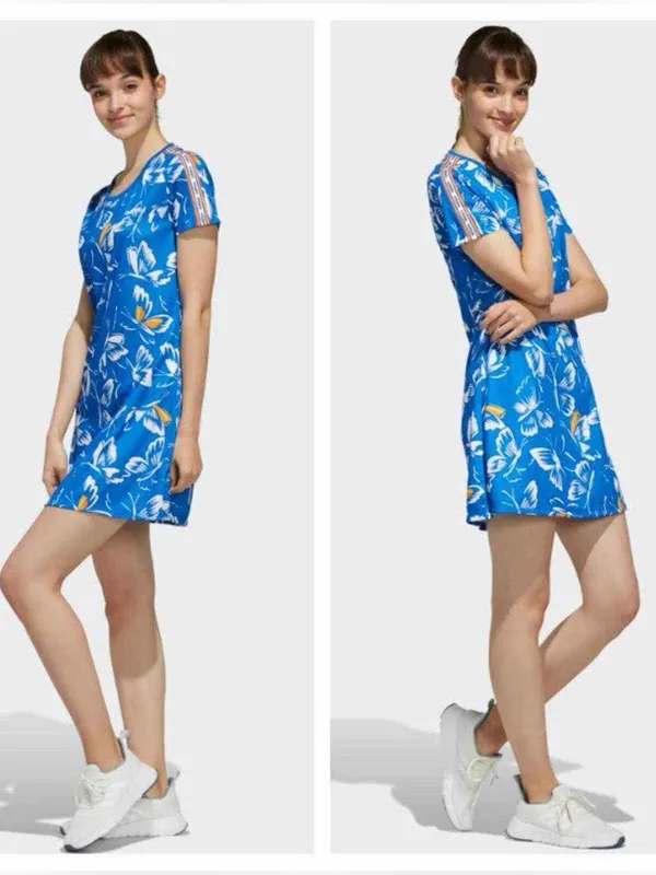 adidas x Farm Rio Butterfly Tee Dress Size Medium - Image 2