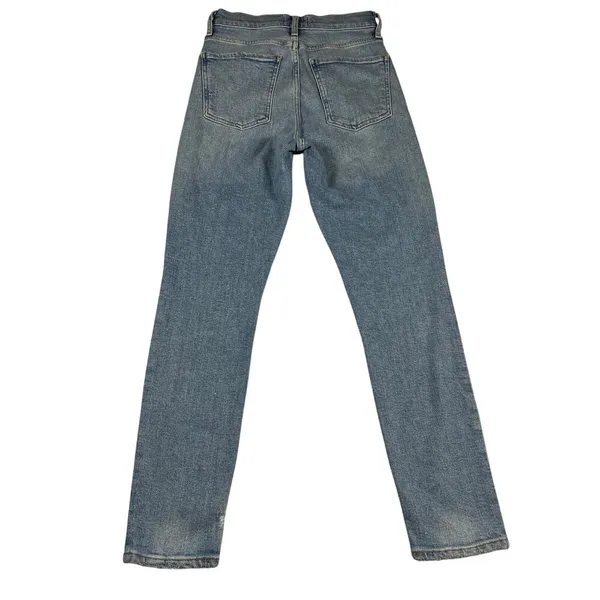 Agolde Nico High Rise Slim Jeans Button Fly Light Distressing Med Wash Size 25 - Image 8