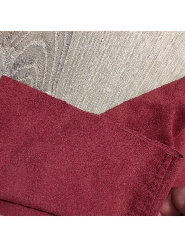 Free People Red Nightfall Vegan Suede High Rise Belted Pants Size 4 - Image 11