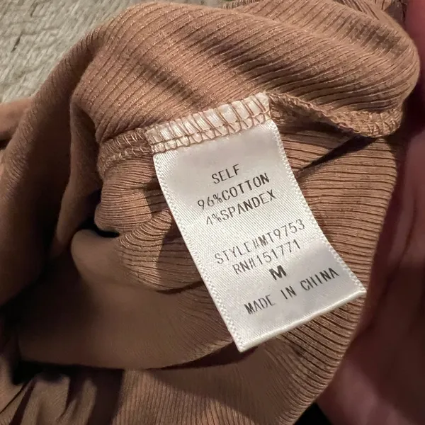 Le lis tan Ribbed one shoulder stretchy bodysuit‎ - Image 8