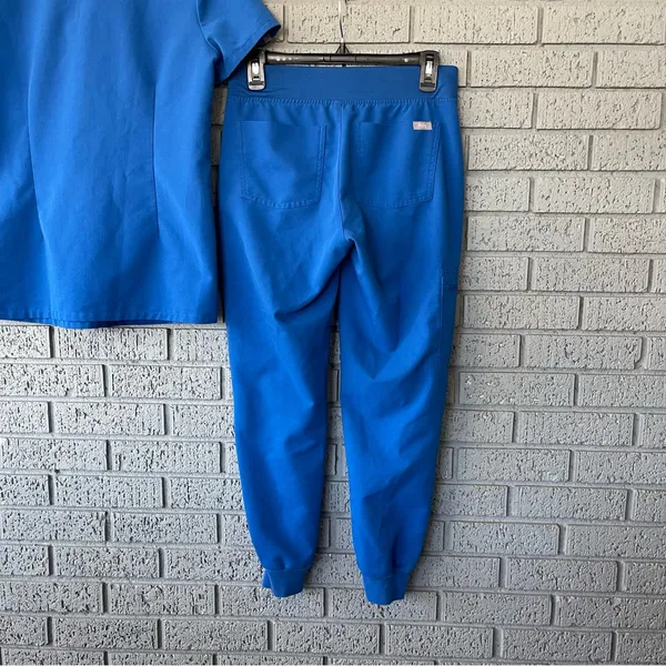 Figs Scrub Set Royal Blue Catarina Top Zamora Joggers Size XS - Image 10
