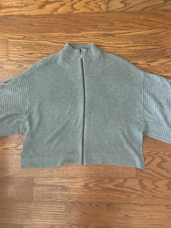 Lululemon Softer Still Wrap Cashmere Blend Zip Up Cardigan Size Medium Large - Image 14