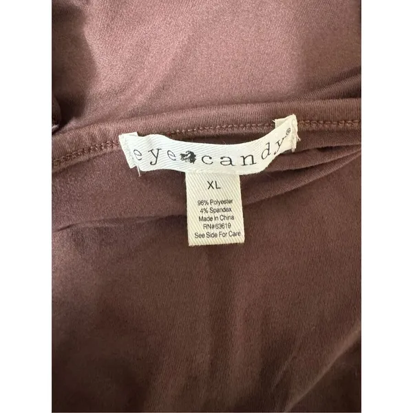 Brown v neck top - Image 6