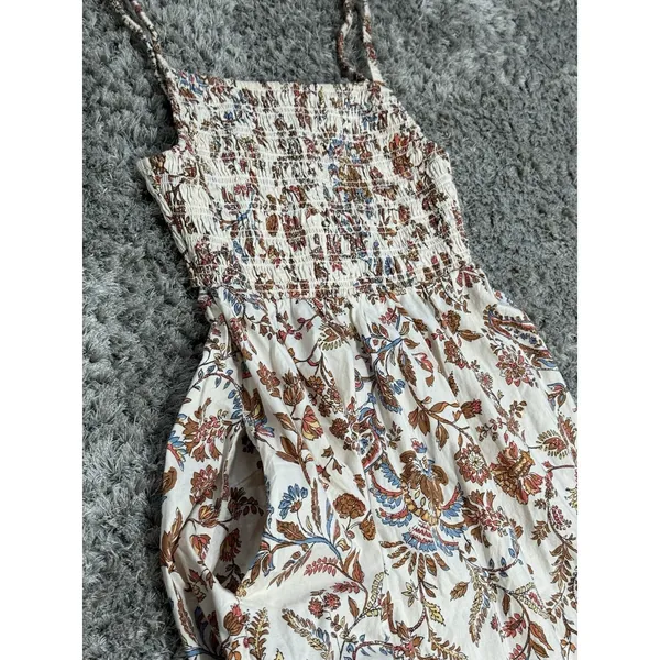 Old Navy Women’s Paisley Floral Cotton Poplin Smocked Cut-out Midi Dress Boho S - Image 8