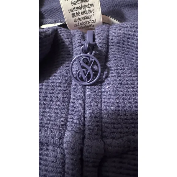 Victorias Secret Purple‎ Waffle Knit Quarter Zip Pullover Mock Neck XL - Image 5