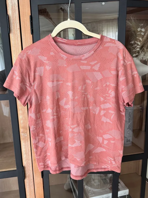 Lululemon Train to Be Short Sleeve Shirt Mosaic Multiply Brier Rose Pink Peony - Image 2