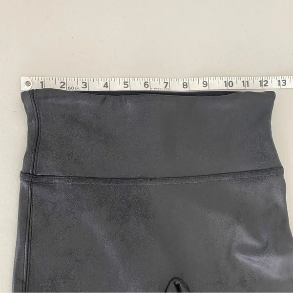 Spanx Shape Black Faux Leather Look at Me Now Fall Winter Leggings Pants Small - Image 7