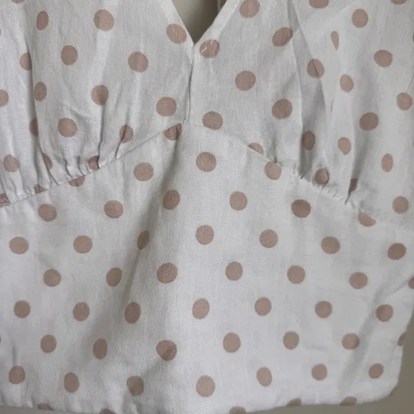 Retro Polka Dot Festival Dream Cropped Ruffle Blouse - Image 4