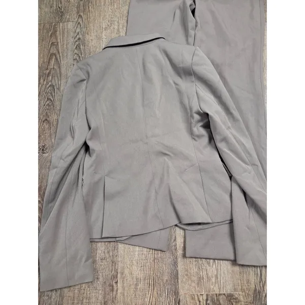 Express Beige/Gray Pants Suit Editor Trousers + Matchin Blazer Jacket Set XS/S - Image 8