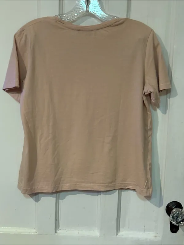 Zara Light Beige Crop Top Tee - Image 4
