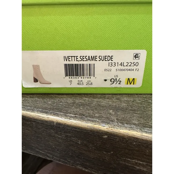 Sam Edelman Ivette Sesame Suede Side Zipper Square Toe Block Heel Boot Size 9.5‎ - Image 7