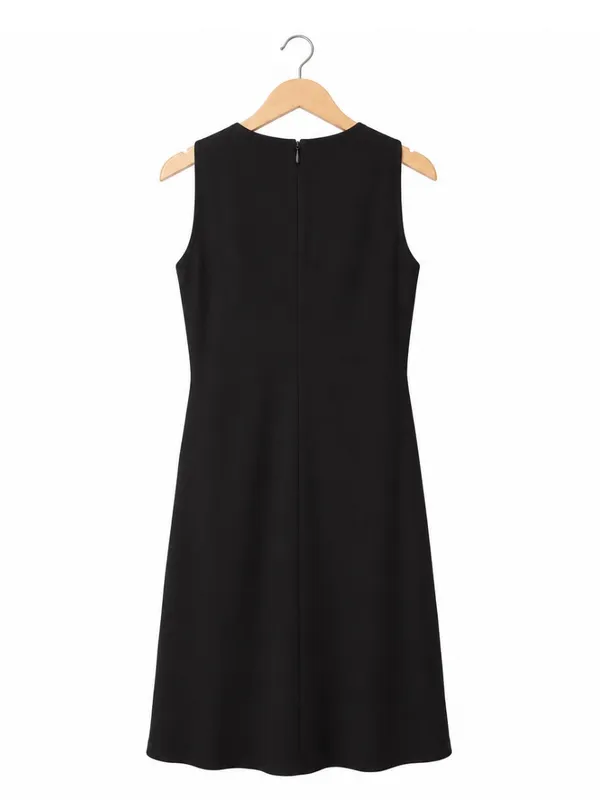 Anne Klein black sleeveless lined minimalist simple professional a-line dress 6 - Image 2