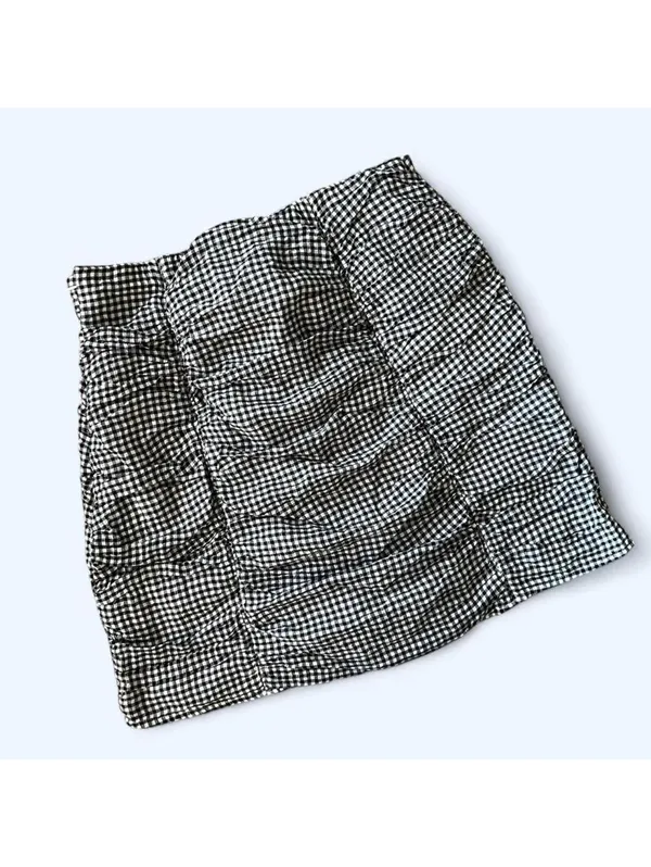 Abercrombie & Fitch gingham ruched preppy fairycore summer skirt Size Small - Image 4