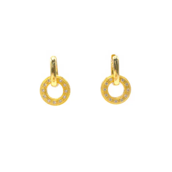 Donut Link Dangling Earrings Gold - Image 2