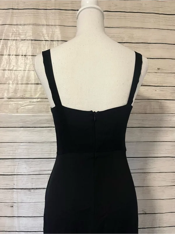 Reformation Black Square-Neck Button-Front Midi Dress Size 2 - Image 6