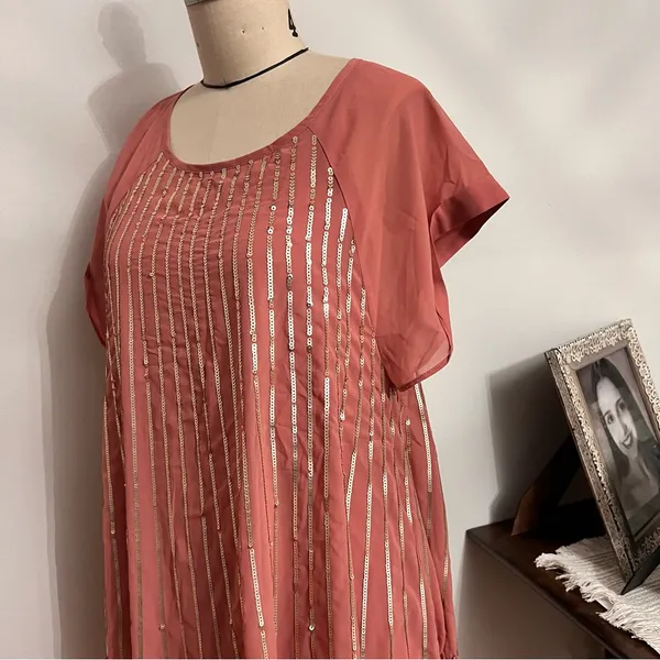Free People Chiffon Embellished Mini Dress Size Medium - Image 9
