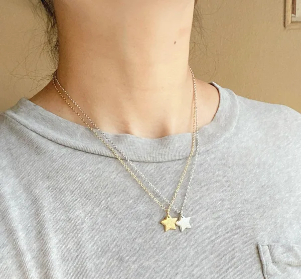 Handmade grunge y2k star swirl fully gold stainless steel chain necklace💫🌀 - Image 8