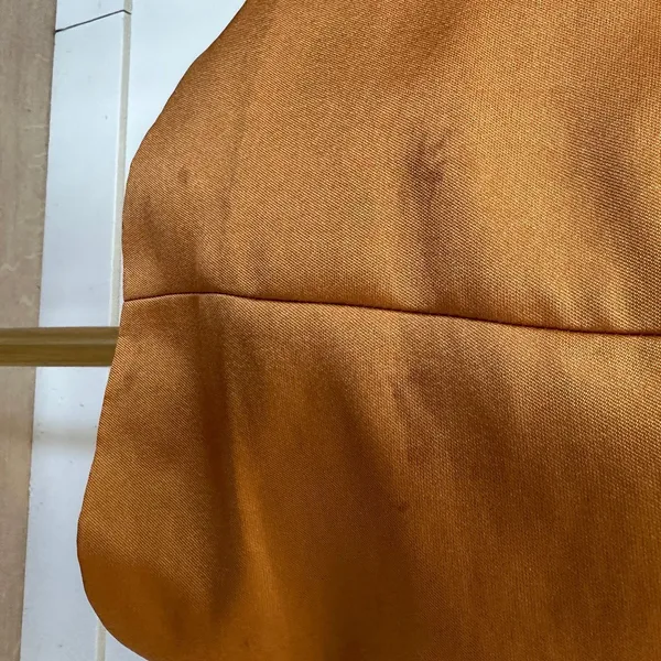 Romy Copper Halter Mini Cocktail Dress MEDIUM Satin Party Backless Designer $310 - Image 13