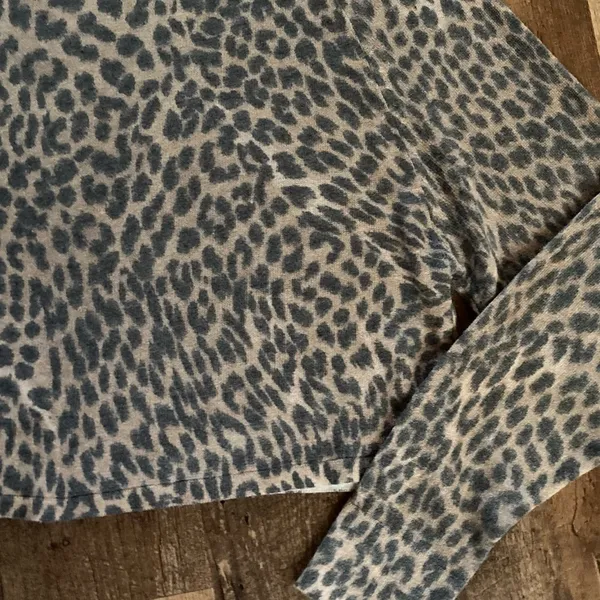 OLIVACEOUS Animal Print Lightweight Wool Blend Leopard Print Hooded Pullover - Image 10