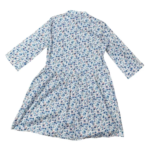 Tuckernuck Floral Drop Waist Dress Women Large Blue White Excellent Mini Pockets - Image 7