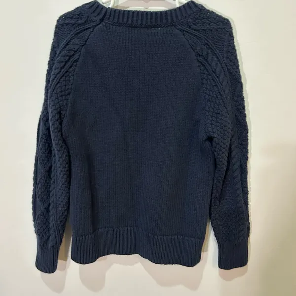 Crewcuts Dark Blue Cable Knit Sweater Small 6 - Image 3