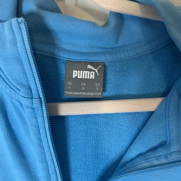 Puma Zip-Up Sweater in Vibrant Blue - Image 2