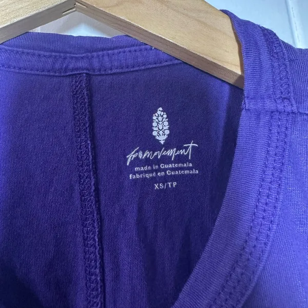 Free People Movement Inhale Cotton Tank Top Blue Violet - Image 6