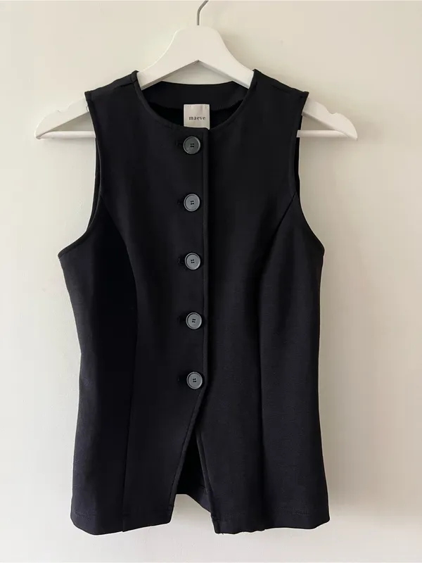 Maeve Button-Front Knit Vest Size XS - Image 3