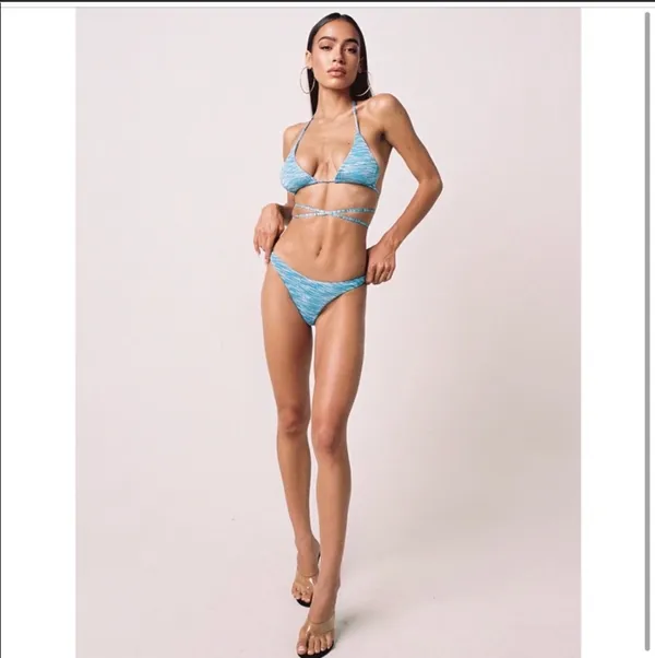 Tiger Mist Bikini Set With Beaded Chain - Image 4